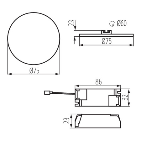 LED svítidlo pod omítku 6W 440lm 3000K teplá 120° kruhová bílá AREL Kanlux