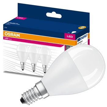 3x LED žárovka E14 P45 7W = 60W 806lm 6500K Studená bílá 200° OSRAM Hodnota