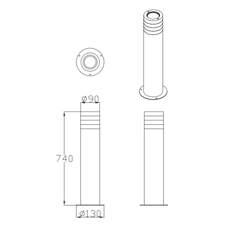 E27 černá IP54 Rino Sanico Goldlux Stojanová zahradní lampa