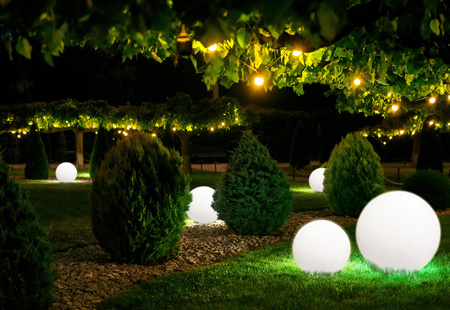 Venkovní zahradní lampa CUMULUS M 6977 E27 IP44 45 cm koule Bílá Moderní Nowodvorski