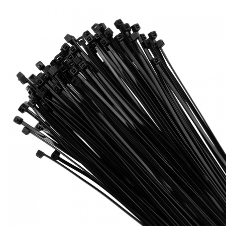 Kabelové stahovací pásky 2,5x200 mm černé UV TRACKS Zipové stahovací pásky OK-25200B .MORE 100 ks.