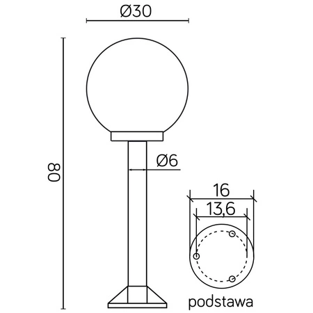 Venkovní stojící zahradní lampa POST Balls K 5002/3/K 300 E27 80cm Su-Ma