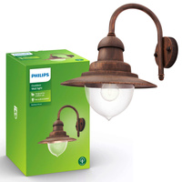 Zahradní lampa LED nástěnná lampa RAINDROP myGarden E27 IP44 Lucerna pro Down Brown PHILIPS