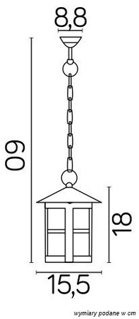 Venkovní závěsná LED zahradní lampa CORDOBA K 1018/1/T E27 Su-Ma