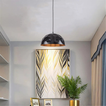 HEMISPHERE 6777 Nowodvorski Černo-zlatá ocelová závěsná lampa E27 ?34 cm Moderní