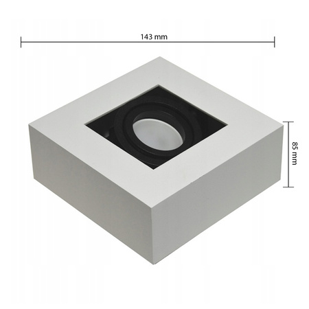 Halogenová výbojka s reflektorem pro povrchovou montáž Spot GU10 Square Movable White Black Nemo Masterled