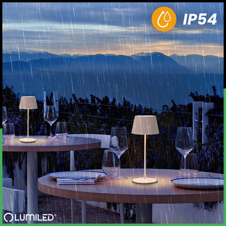 LED zahradní lampa stojící dekorativní stolní noční světlo USB stmívatelné dotykové bílé FIORA LUMILED