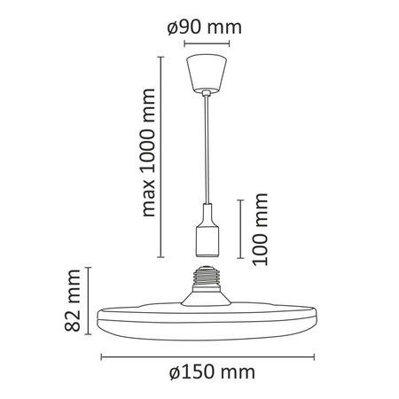 Stropní závěsné svítidlo KIKI 1xE27 10W WHITE 3000K GOLDLUX (Polux)