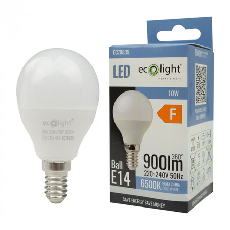 LED žárovka P45 E14 10W 900lm 6500K studená bílá Ecolight