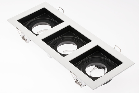 Halogenová Podhledové svítidlo 3x GU10, Nastavitelná Čtvercová Bílá GEMINUS LUMILED