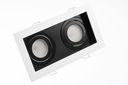 Halogenová Podhledové svítidlo 2x GU10, Nastavitelná Čtvercová Bílá GEMINUS LUMILED