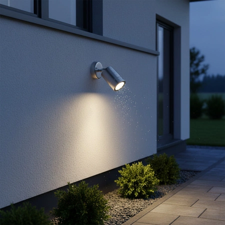 Zahradní nástěnné svítidlo LED GU10 OLIMP pohyblivé stříbrné elevační svítidlo - GOLDLUX (Polux)