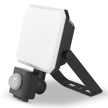 LED reflektor 20W 1900lm 5000K studená bílá se senzorem pohybu a soumraku černý s mléčným stínítkem Videx