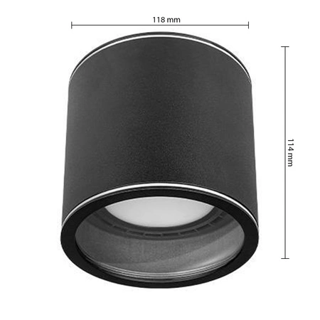 Halogenový reflektorový bodový reflektor GU10 s povrchovou montáží kulatý černý Masterled