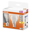 2x LED žárovka A60 B22d 6,5W = 60W 806lm 2700K Warm 300° Retrofit Filament CLASSIC Osram