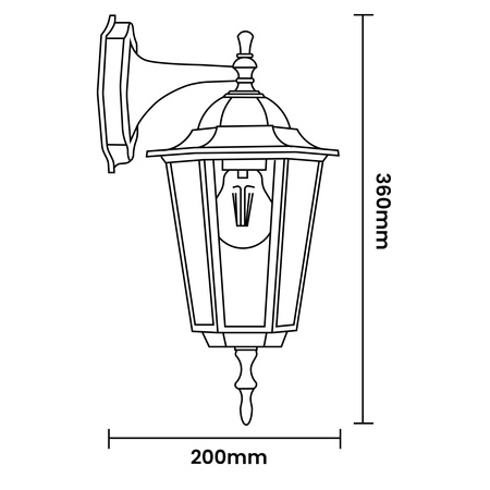 Zahradní nástěnná lampa lucerna E27, Patina BELLIS LUMILED
