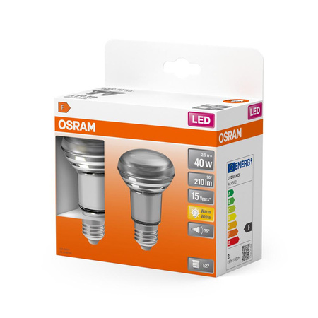 2x LED žárovka E27 R63 2.6W = 40W 210lm 2700K Teplá bílá 36° OSRAM STAR