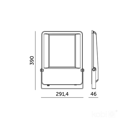 Venkovní LED reflektor Zahrada 150W 19500lm 4000K Neutrální 120° IP65 IK06 Černá Seul Kobi