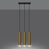 LAGOS 3 3xGU10 Zlatá moderní stropní závěsná lampa SOLLUX