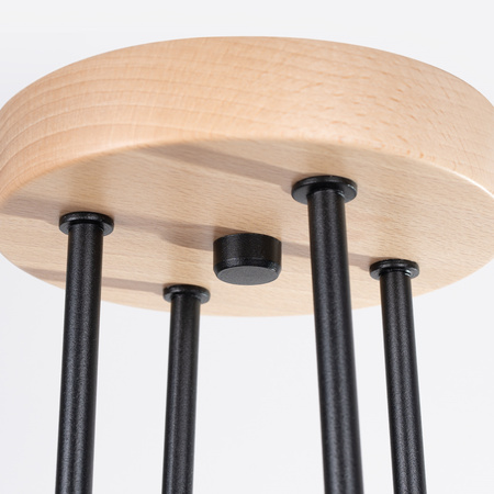 Lustr Stropní svítidlo 4x E27 Přírodní dřevo Černá Timbo Peach Puff SL.1669 Sollux