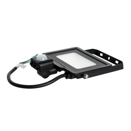 Venkovní LED reflektor Zahrada 20W 1600lm 6500K Studený 120° se senzorem pohybu a soumraku IP65 Černá MHC Kobi