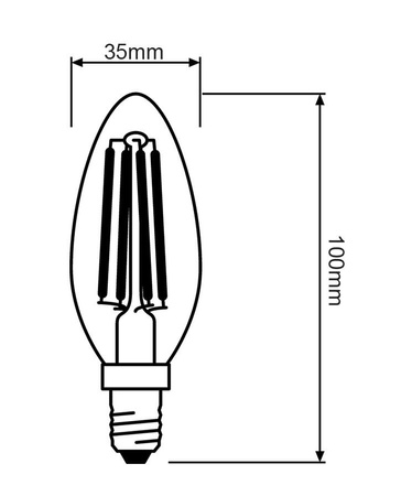 E14 B35 LED žárovka 4W = 40W 470lm 2700K Teplá bílá 300° OSRAM Value Filament