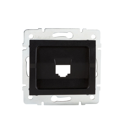 Adaptér internetové zásuvky RJ45 čtvercový černý LOGI Kanlux