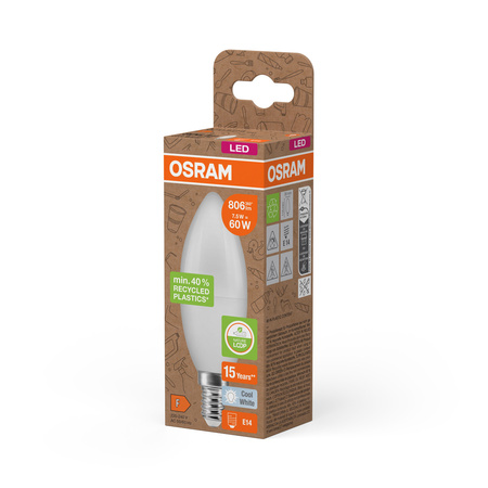 LED žárovka B39 svíčka E14 7,5W = 60W 806lm 4000K neutrální bílá 220° PCR LAMPS Osram