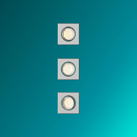 3x LED GU10 zapuštěná pod omítku hliníková čtvercová niklová Peridot Philips