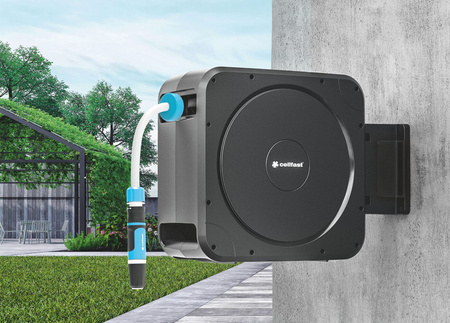 Automatický naviják na zahradní hadici s 20m koncovkami + zavlažovací sada ERGO CELLFAST