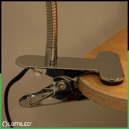 Stolní lampa stolní nastavitelná DONA školní noční světlo E27 klip bílý LUMILED