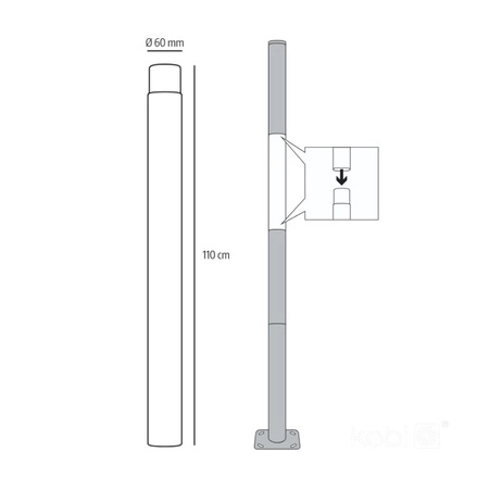 SG 4m Fi 60mm Black Kobi skládací venkovní osvětlovací stožár