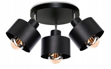 Nástěnná zásuvka pro povrchovou montáž Pohyblivé svítidlo E27 kulaté černé Elza Masterled