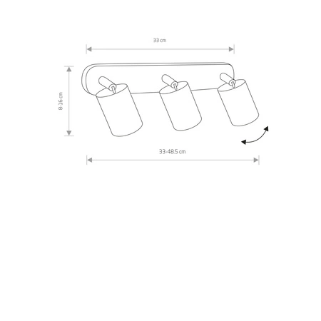 EYE Spot 6021 Nowodvorski nástěnná lampa černá 3xGU10 nástěnná lampa pohyblivá ocel + sklo Minimalist