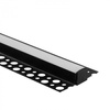 Hliníkový LED profil pro sádrokarton REGIPS Podprofil pro dlaždice černý 1m s mléčným stínítkem pro LED pásky + koncovky GN Ecolight series