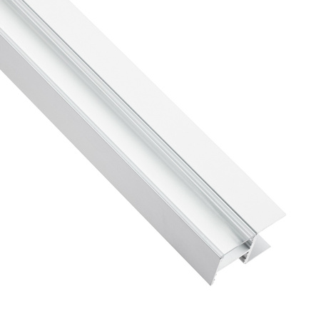 Nábytkový Eloxovaný Hliníkový Profil pro LED Pásky KM48, Stříbrný 2m + Průhledná Krytka + Záslepky LUMILED