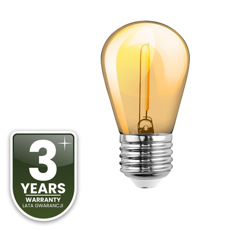 5x Žárovka LED E27, vlákna pro garland ST14 1.3W = 10W 2200K 110lm Teplá bílá LUMILED