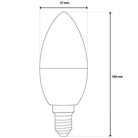 6x LED žárovka E14 Candle B35 10W = 75W 1100lm 6500K Cold 180° LUMILED