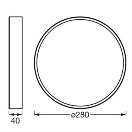 LED Plafond Povrchová montáž 20W 1500lm 3000K Teplá černá 28cm Stropní Ledvance