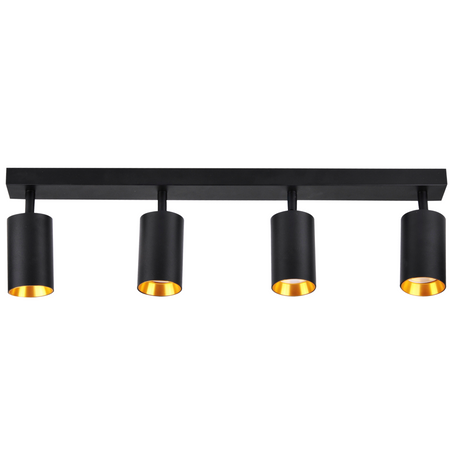 Páskové svítidlo Stropní a nástěnné LED svítidlo 4 x GU10 MARIBEL Black GOLDLUX (Polux)