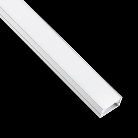 Eloxovaný hliníkový profil pro LED KM35 Silver Přisazená 2m + neprůhledný kryt + koncovky