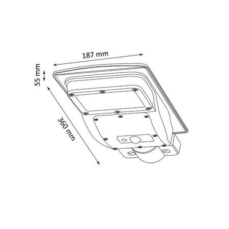 Reflektor LED 120-250lm 6000K IP65 3W Solar Black se senzorem pohybu a soumraku + dálkové ovládání STREET-3 GOLDLUX (Polux)