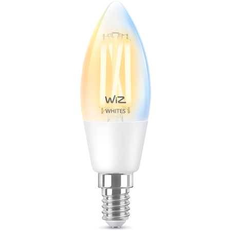 LED žárovka E14 Candle C35 4,9W = 40W 470lm 2700-6500K TW FILAMENT Smart SMART WiFi Bluetooth App WiZ