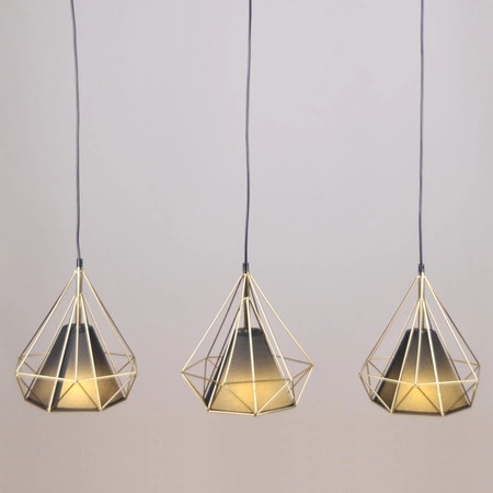 HIRA 3x E27 převislé stropní svítidlo černé zlato GOLDLUX (Polux)