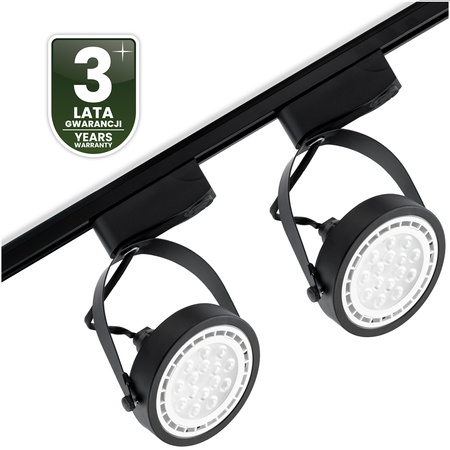 Osvětlovací lišta 1m + 2x reflektor lištový, GU10 AR111 Černá VICTUS LUMILED