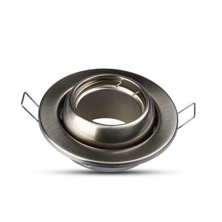 Stropní svítidlo. zapuštěná montáž. očko GU10. kulaté. saténový nikl. VT-780 V-TAC