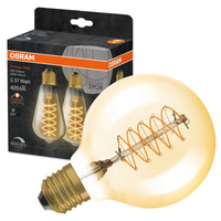 2x LED dekorativní žárovka G80 E27 4,8W = 37W 420lm 2200K teplé 320° vlákno stmívatelné Vintage 1906 Osram
