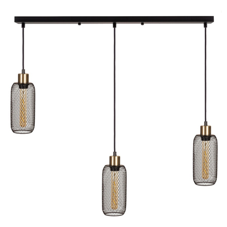 Stropní závěsné svítidlo Loft Grid Black Overhang Strip pro LED 3x E27 Elongated