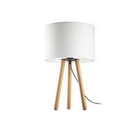 TOKYO Stolní lampa na noční stolek Stínidlo bílá a dřevo buk Skandinávský E27 5290 TK Lighting