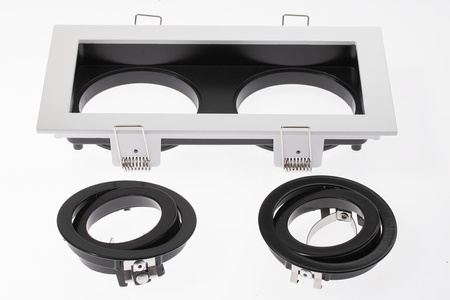 Halogenová Podhledové svítidlo 2x GU10, Nastavitelná Čtvercová Bílá GEMINUS LUMILED